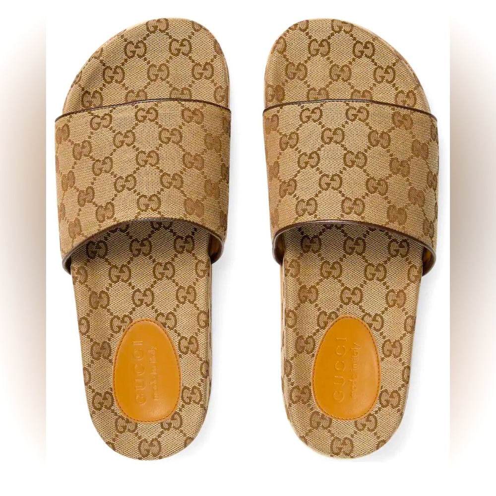 Gently used MEN'S GG CANVAS SLIDE SANDAL